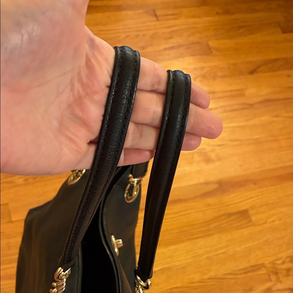 Coach (REHAB Project) Black Tote with Gold Accents READ FULL Description - Picture 7 of 13